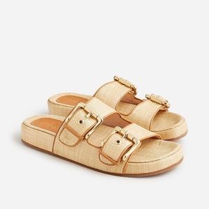 J Crew two strap woven buckle sandals- worn once!